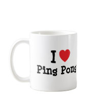 I love Ping Pong heart custom personalized mugs