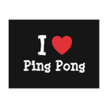 I love Ping Pong heart custom personalized postcards