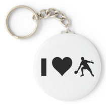 I Love Ping Pong Keychains