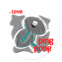 I Love Ping Pong Loving the Ping Pong Round Stickers