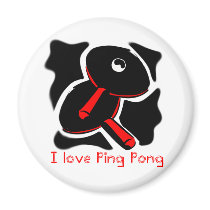 I Love Ping Pong Mystic Paddles Fridge Magnets