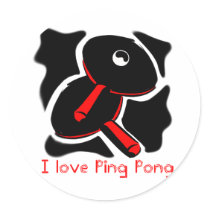 I Love Ping Pong Mystic Paddles Round Sticker
