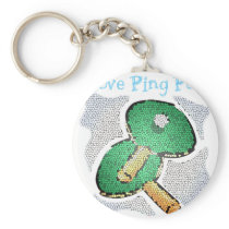 I Love Ping Pong Power Table Tennis Key Chain