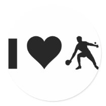 I Love Ping Pong Round Stickers