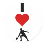 I Love Ping Pong (Vertical) Round Sticker