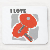 I Love Ping Pong Wild Red Paddles Mousepads