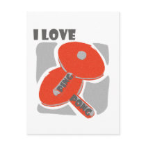 I Love Ping Pong Wild Red Paddles Postcards