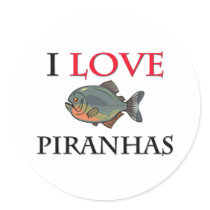 I Love Piranhas stickers by tshirtshirts I Love Piranhas stickers