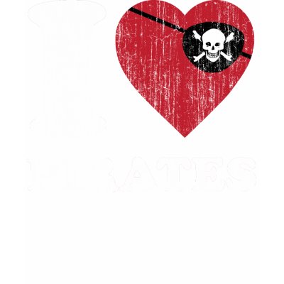 i Love Pirates- Cool Vintage Retro Style T Shirt by iheart