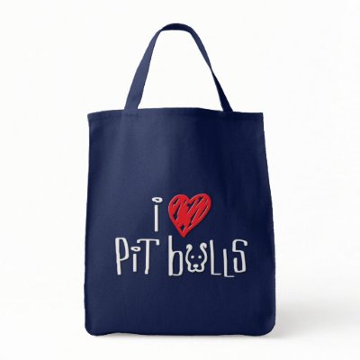 I Love Pit Bulls Tote Bag by HardtGraphicArdts