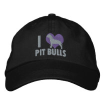 I Love Pit Bulls Embroidered Hat embroidered hats by MenagerieMayhem I Love Pit Bulls Embroidered Hat embroidered hats