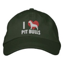 I Love Pit Bulls Embroidered Hat embroidered hats by MenagerieMayhem I Love Pit Bulls Embroidered Hat embroidered hats