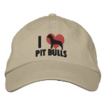 I Love Pit Bulls Embroidered Hat Baseball Cap