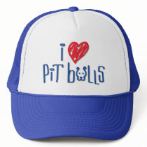 I Love Pit Bulls hats by HardtGraphicArdts I Love Pit Bulls hats