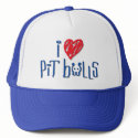 I Love Pit Bulls hats