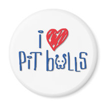 I Love Pit Bulls magnets