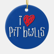 I Love Pit Bulls Ornament