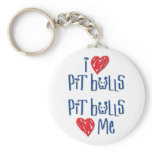 I Love Pit Bulls - Pit Bulls Love Me Keychain