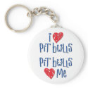 I Love Pit Bulls - Pit Bulls Love Me keychains