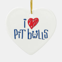 I Love Pit Bulls - Pit Bulls Love Me Christmas Tree Ornaments