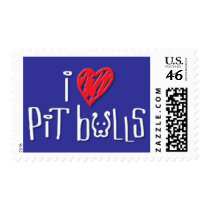 I Love Pit Bulls postage