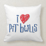 I Love Pit Bulls Throw Pillows
