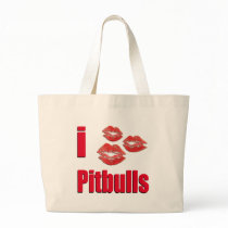I Love Pitbull Dogs, Lipstick Kisses Crazy Bags