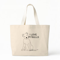 I Love Pitbulls Tote Bags