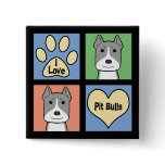 I Love Pitbulls buttons