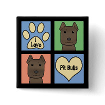 I Love Pitbulls Pinback Buttons