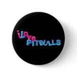I Love Pitbulls in 3D buttons