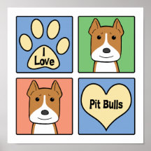I Love Pitbulls Posters