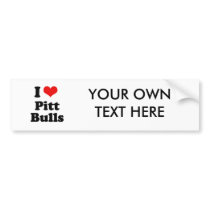 I Love Pitt Bulls Bumper Sticker