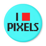 I Love Pixels Dark Refrigerator Magnets