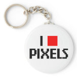 I Love Pixels Key Chain