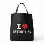 I love pixels pixelated heart retro 8bit gamer bags