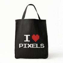 I love pixels pixelated heart retro 8bit gamer bags