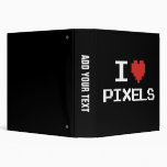 I love pixels pixelated heart retro 8bit gamer vinyl binders