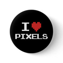 I love pixels pixelated heart retro 8bit gamer buttons