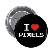 I love pixels pixelated heart retro 8bit gamer pins