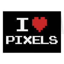 I love pixels pixelated heart retro 8bit gamer cards