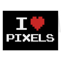 I love pixels pixelated heart retro 8bit gamer cards