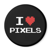 I love pixels pixelated heart retro 8bit gamer magnets