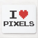 I love pixels pixelated heart retro 8bit gamer mousepads