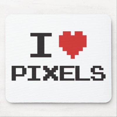 I love pixels pixelated heart retro 8bit gamer mouse pad by strk3