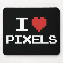 I love pixels pixelated heart retro 8bit gamer mousepads