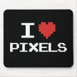 I love pixels pixelated heart retro 8bit gamer mouse pads