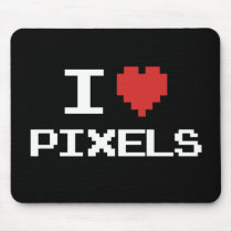 I love pixels pixelated heart retro 8bit gamer mousepads