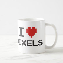 I love pixels pixelated heart retro 8bit gamer mugs