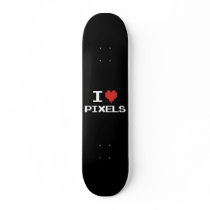 I love pixels pixelated heart retro 8bit gamer skateboards